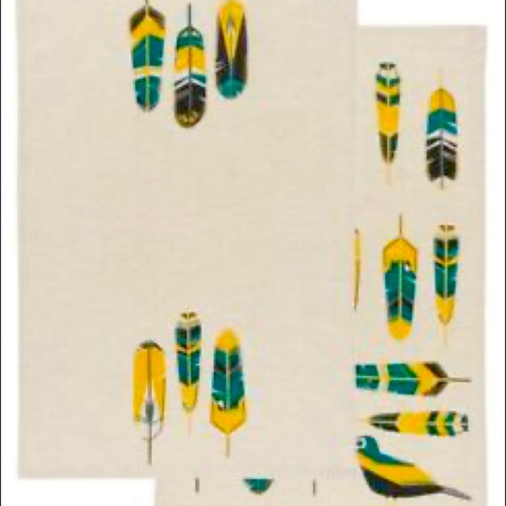 Danica Feather Dish Towels set of 2 New
